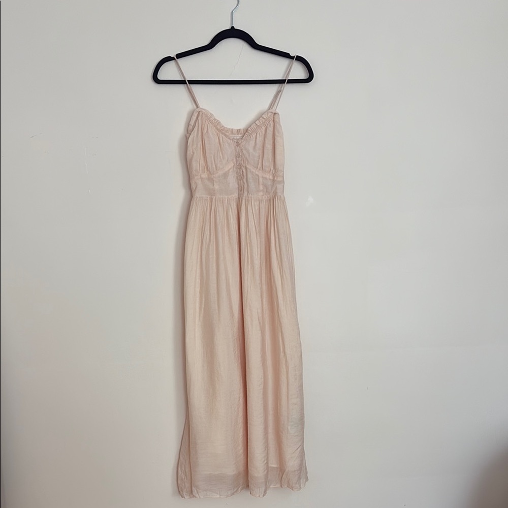 H&M Blush Pink Spaghetti Strap Maxi Dress – Soft, Romantic & Lightweight, Size 4